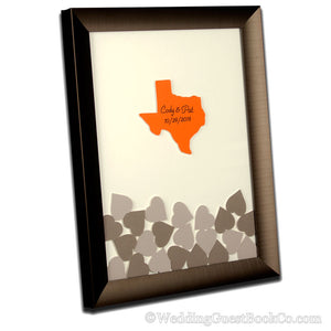 State Center Drop in Hearts Wedding Guest Book
